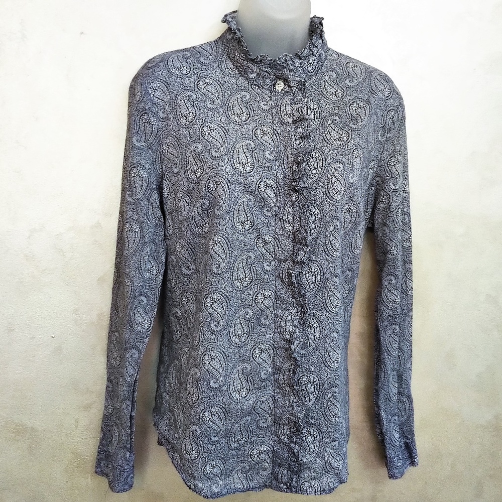 New York & Co Paisley Blouse Like New L - Picture 1 of 5